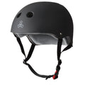 black triple eight sweat saver helmet from the front