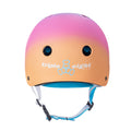 multi color blue pink and orange triple eight sweat saver helmet from the back