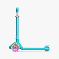 side profile of blue bloom kick scooter
