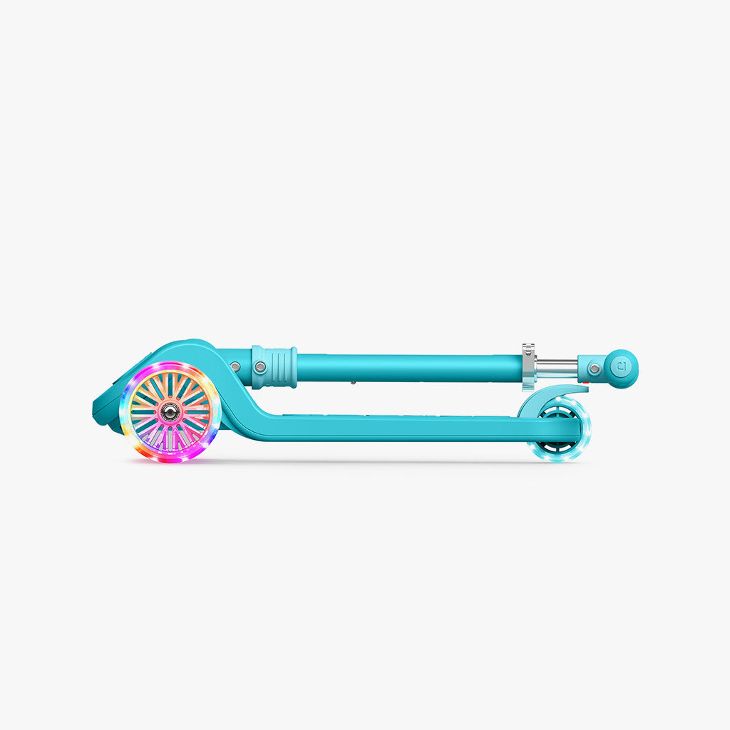 folded blue bloom kick scooter