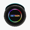 close up of light up wheel on teal dash hoverboard
