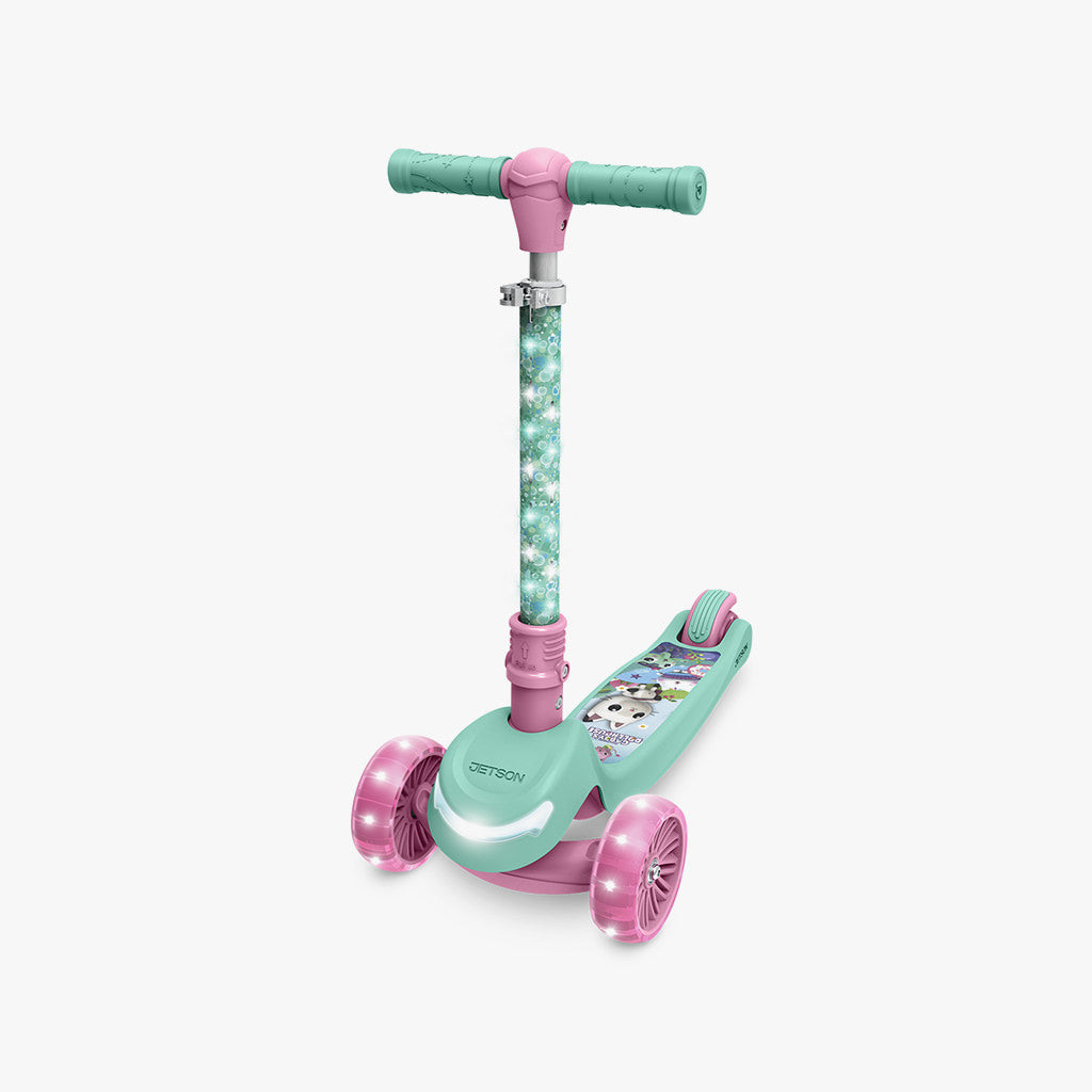 angled view of the gabby's dollhouse kick scooter