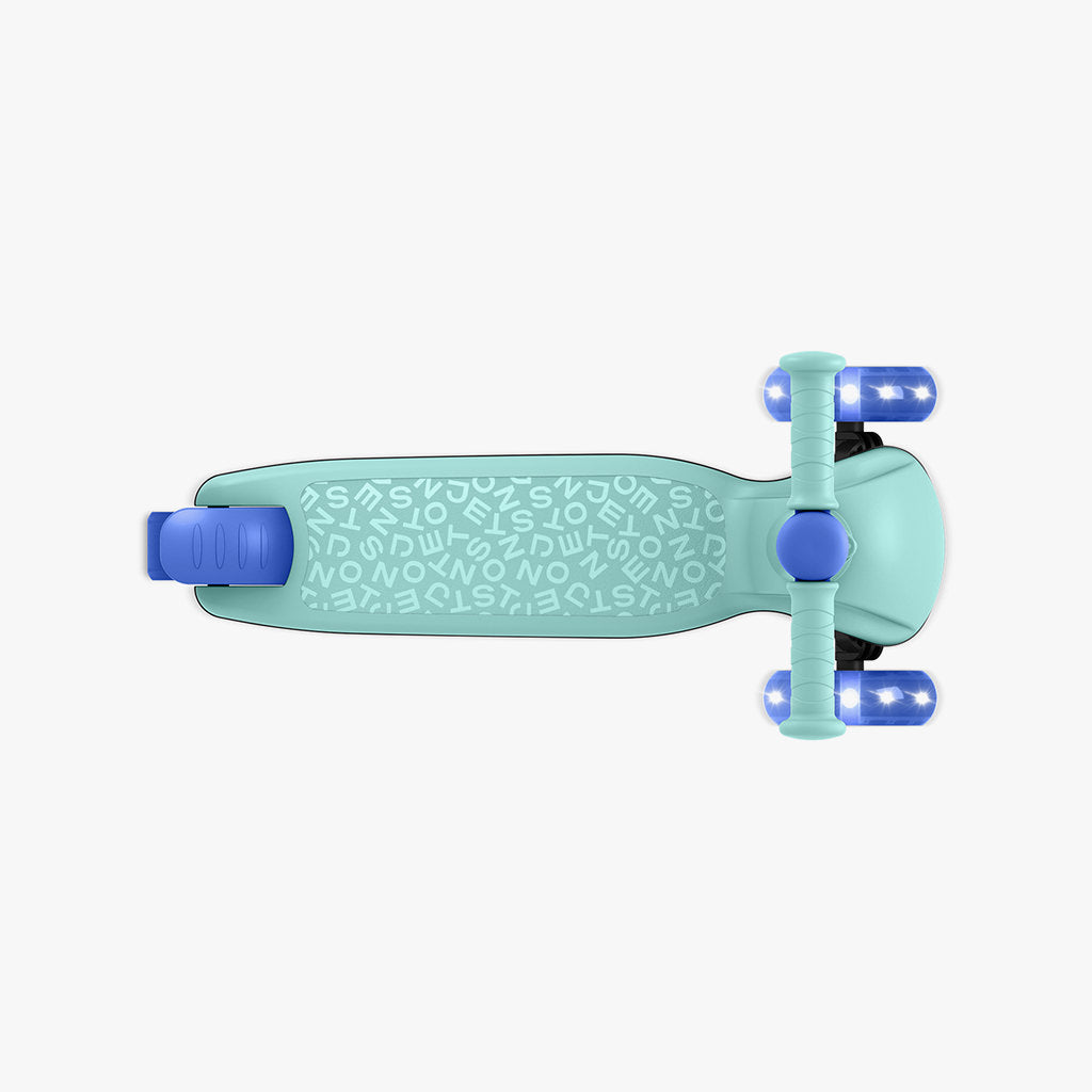 top view of blue gem kick scooter deck