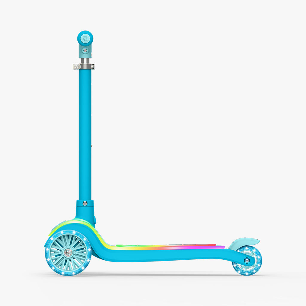 side profile of blue halos kick scooter