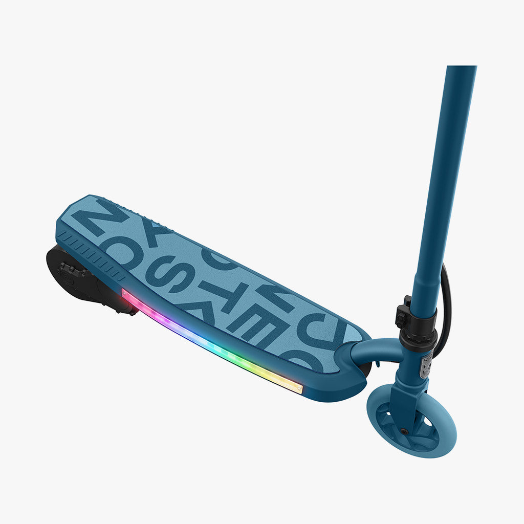 close up of scooter deck and lights