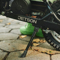 close up of kickstand on horizon dirt bike