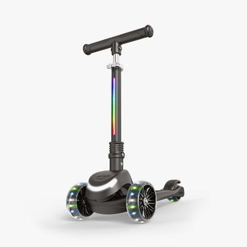 black leap kick scooter with light up stem and wheels
