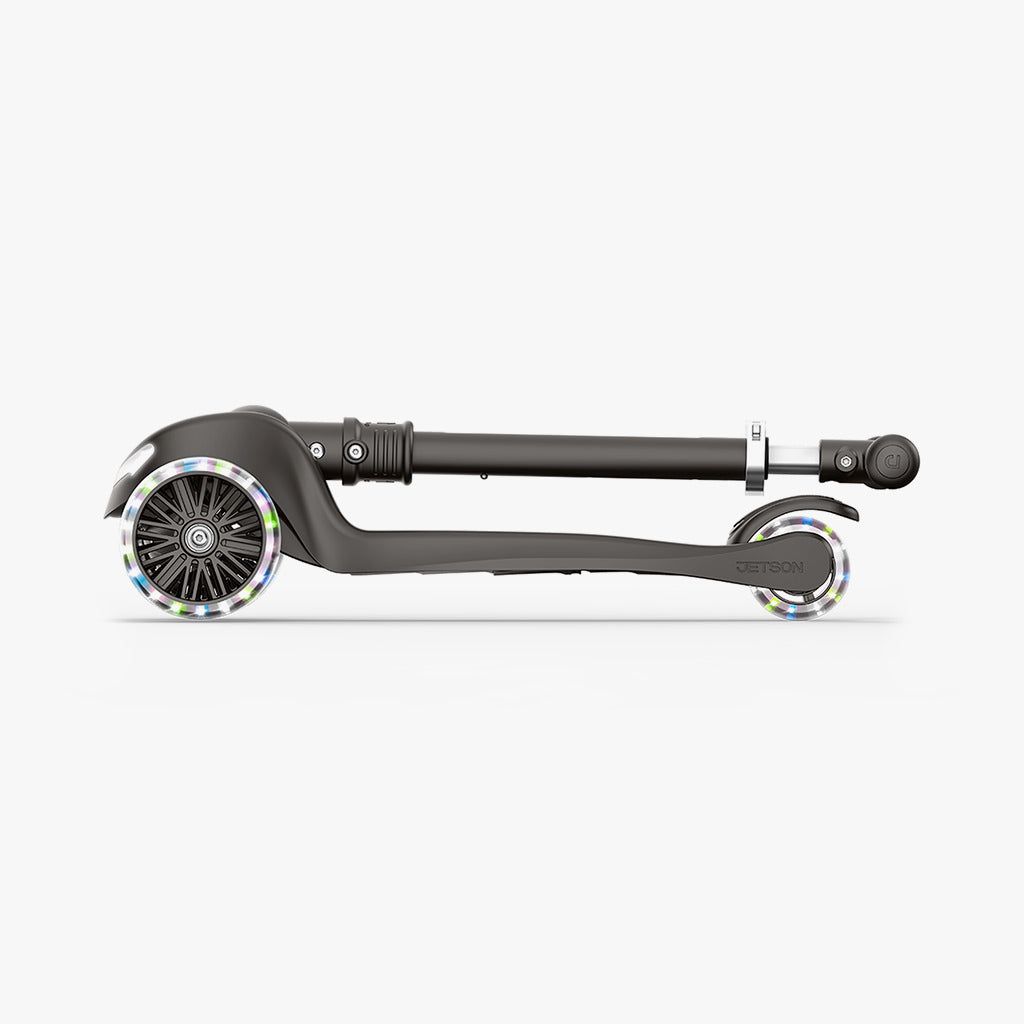 folded black leap kick scooter