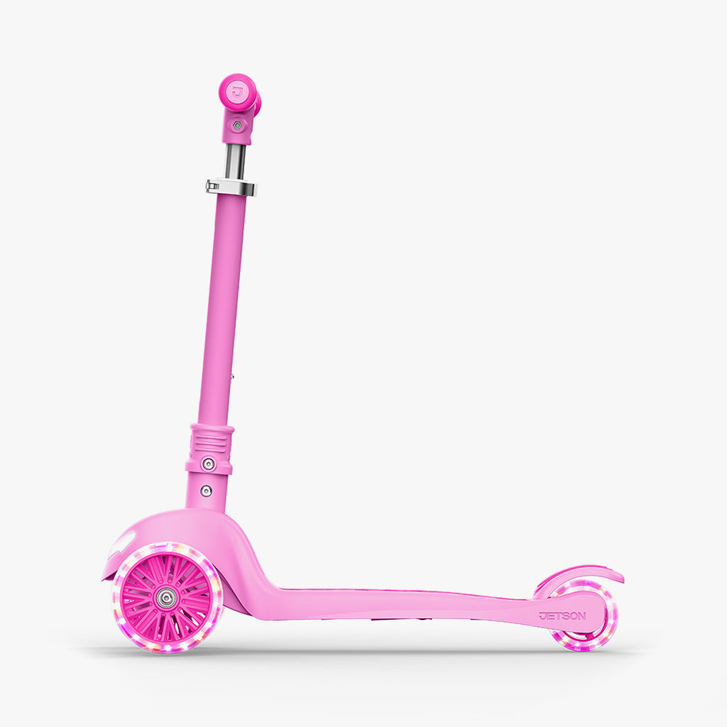 pink leap kick scooter facing to the left