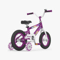 purple jetson light rider bike facing away on a diagonal to the right