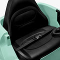 close up of the seat and seatbelt in mako ride on