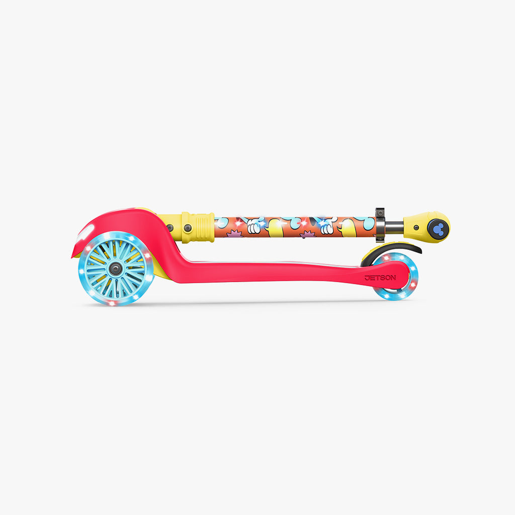 mickey mouse kick scooter folded in half