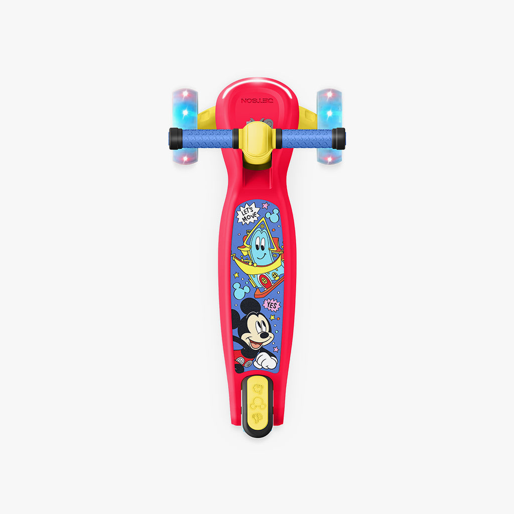 above view of the deck on the mickey mouse kick scooter