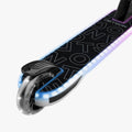 close up of light up scooter deck on orbit x kick scooter