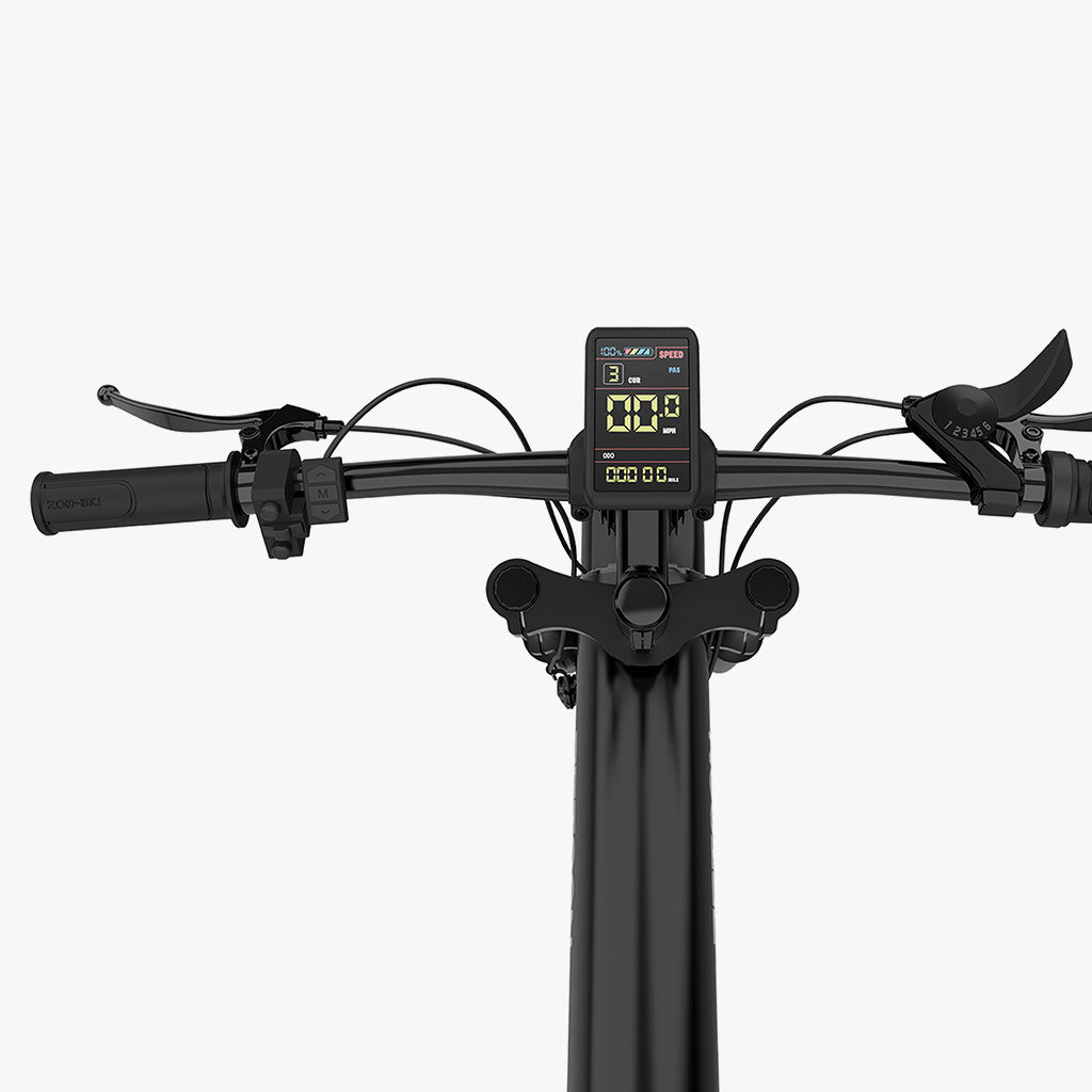 close up of handlebar on otto electric bike