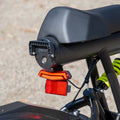 close up of battery compartment on otto electric bike