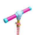 close up of the handlebar grips on the disney princess kick scooter