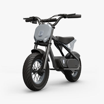 rio electric dirt bike facing forward