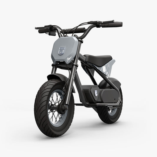 rio electric dirt bike facing forward