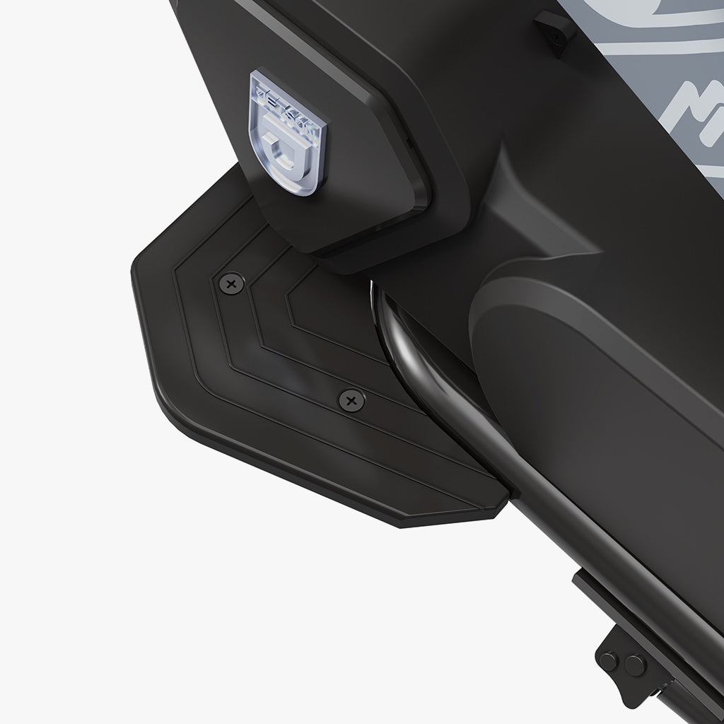 close up of foot pad on rio electric dirt bike