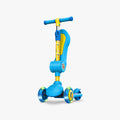 cocomelon 2 in 1 kick scooter with the seat folded up