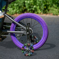 close up of spark training wheels