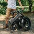 warren electric bike folded in half