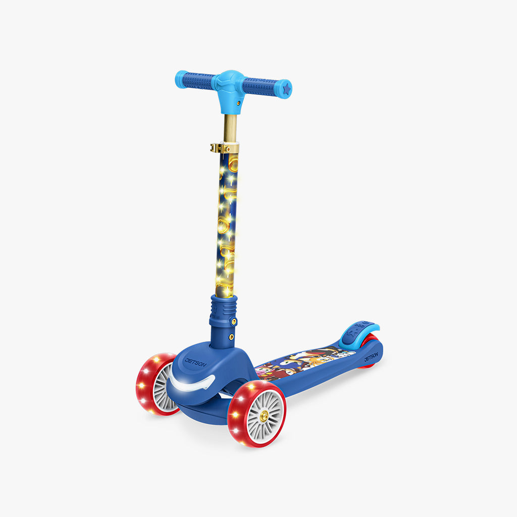 Jetson Sonic Three-Wheel Light Up Kick Scooter, Light Up Stem & Wheels, Height