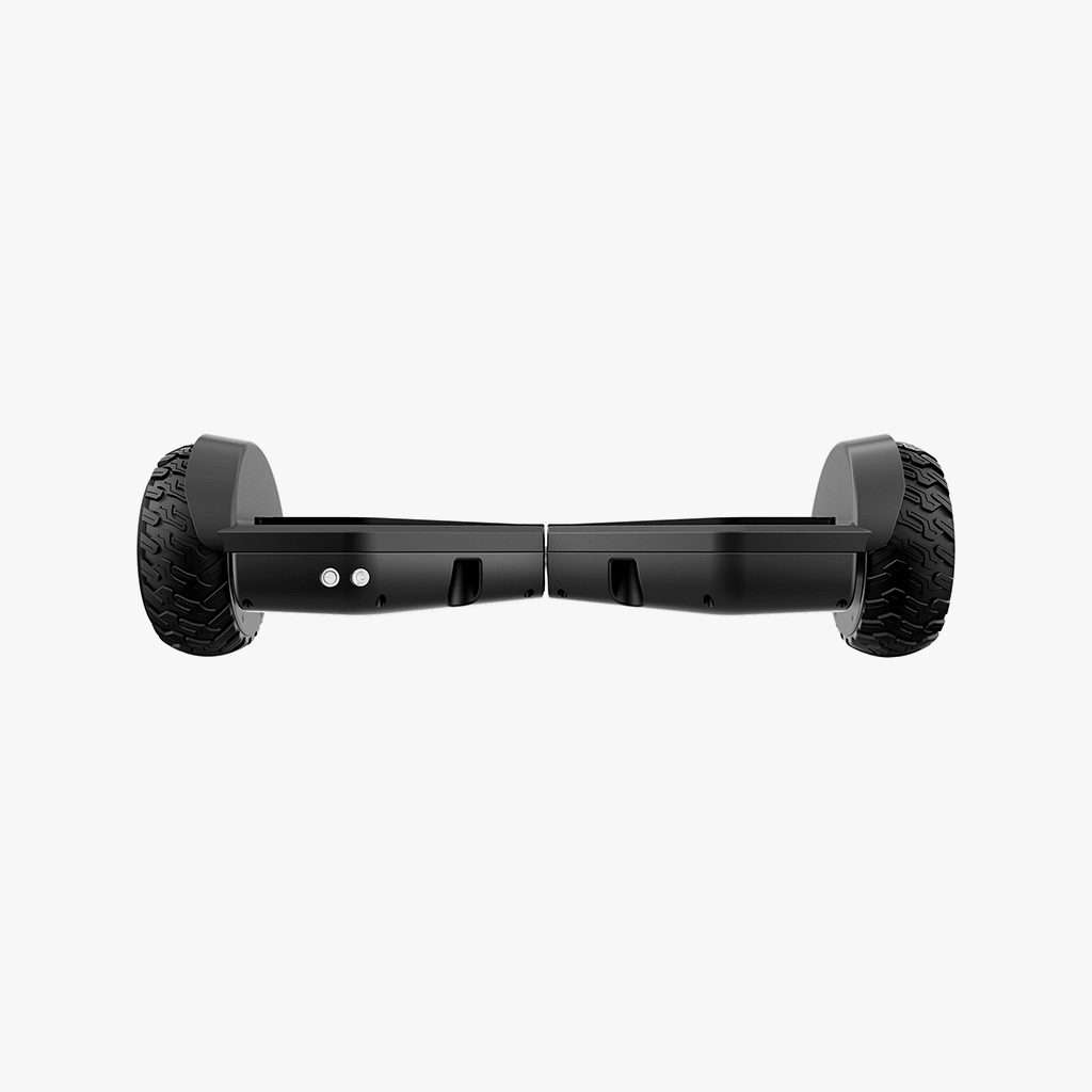 rear view of black spin hoverboard