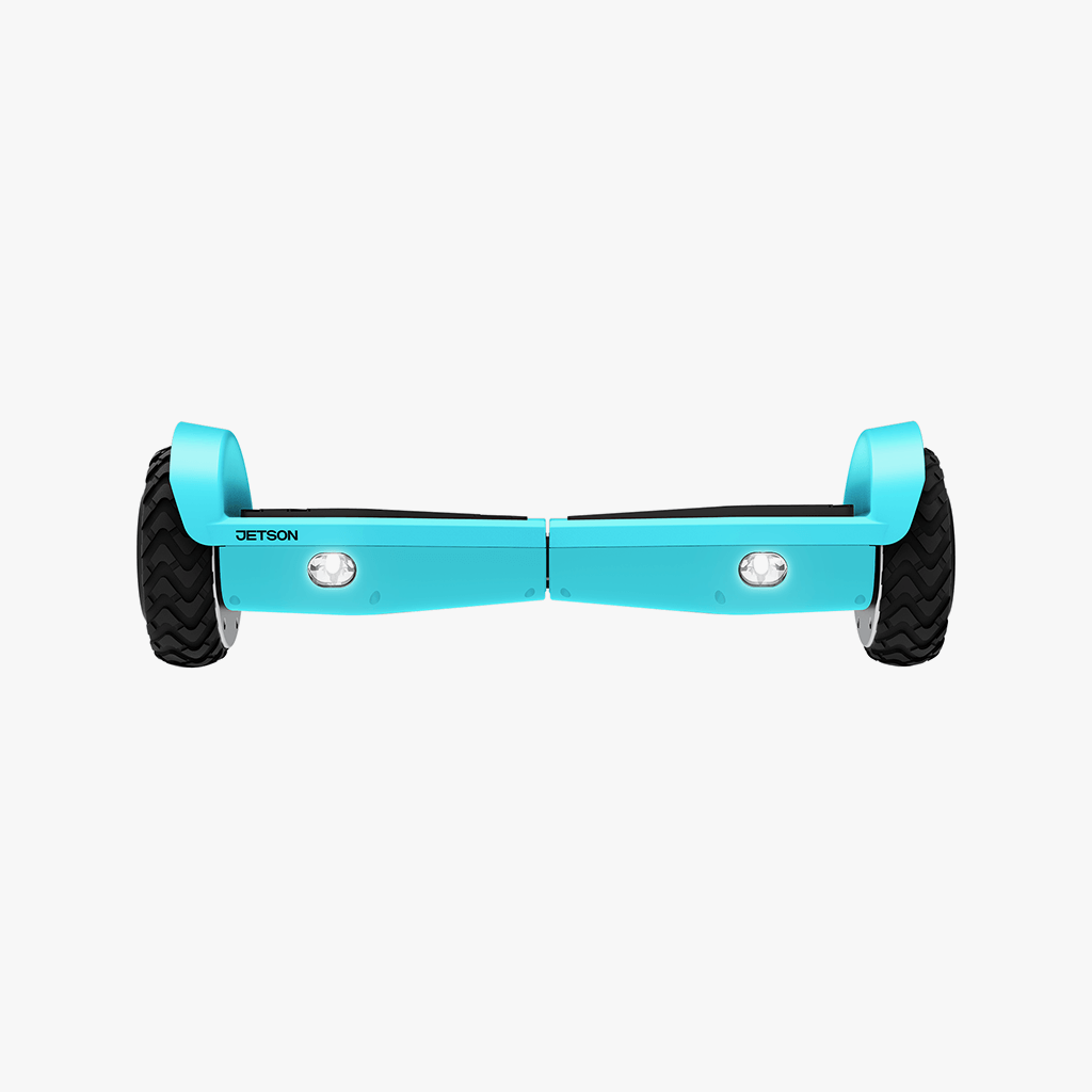 front view of blue spin hoverboard