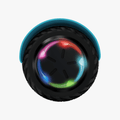close up of wheel on blue spin hoverboard
