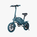 unfolded blue Bolt Pro facing front with headlight on