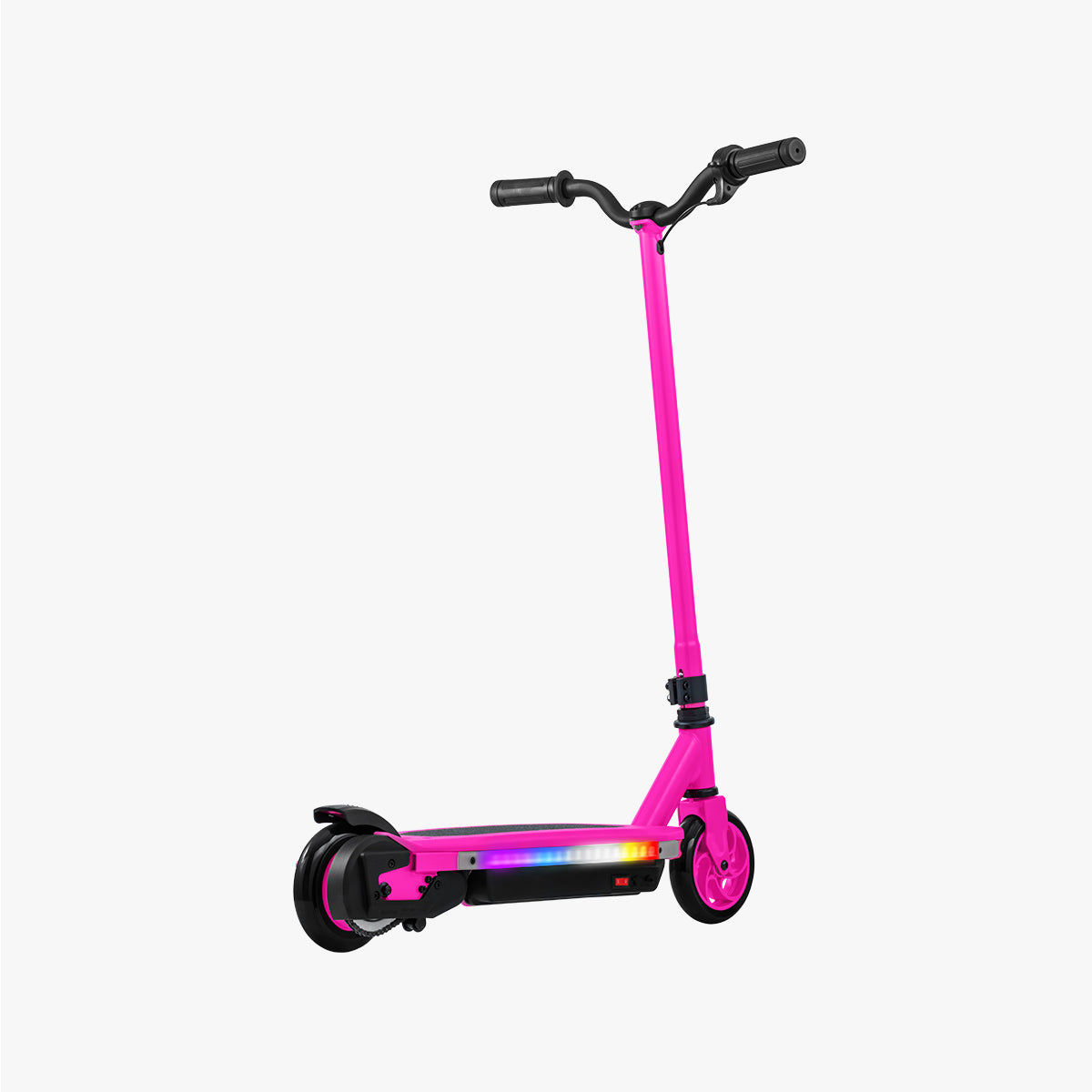 rear angled view of the pink echo x electric scooter