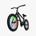 black light up bike facing forward at an angle