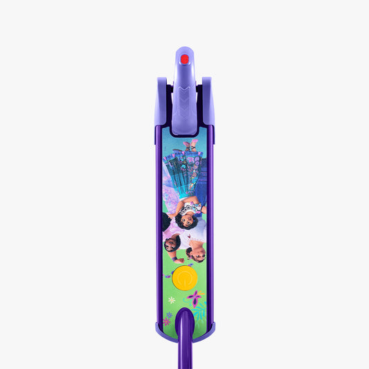 overhead view of the deck on the disney encanto electric scooter
