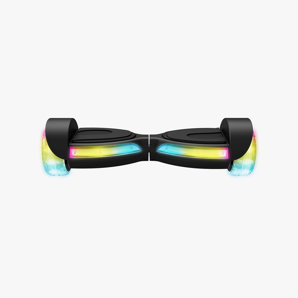 close up of the black Input hoverboard