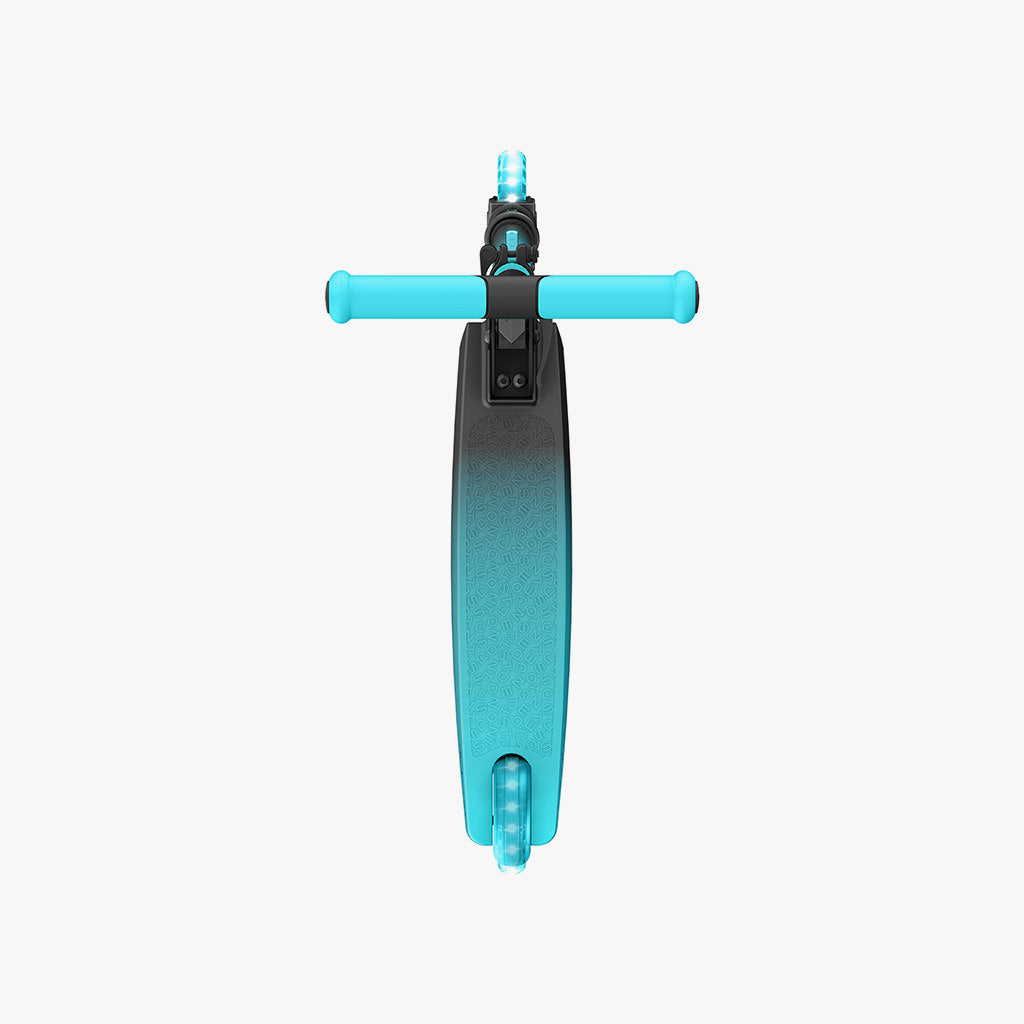 aerial view of the black and blue juno kick scooter
