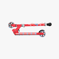 red jupiter kick scooter folded in half