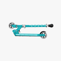 teal jupiter kick scooter folded in half