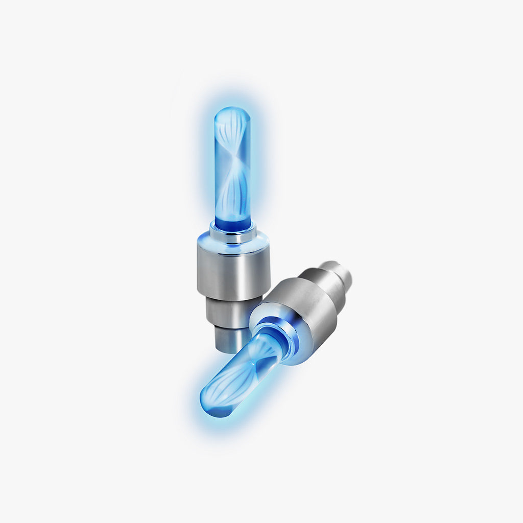 blue light up valves for bike tires