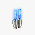 blue light up valves for bike tires standing up
