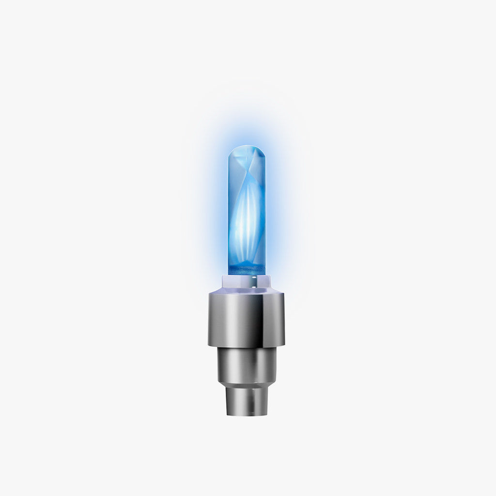 single blue light up valve for bike tires