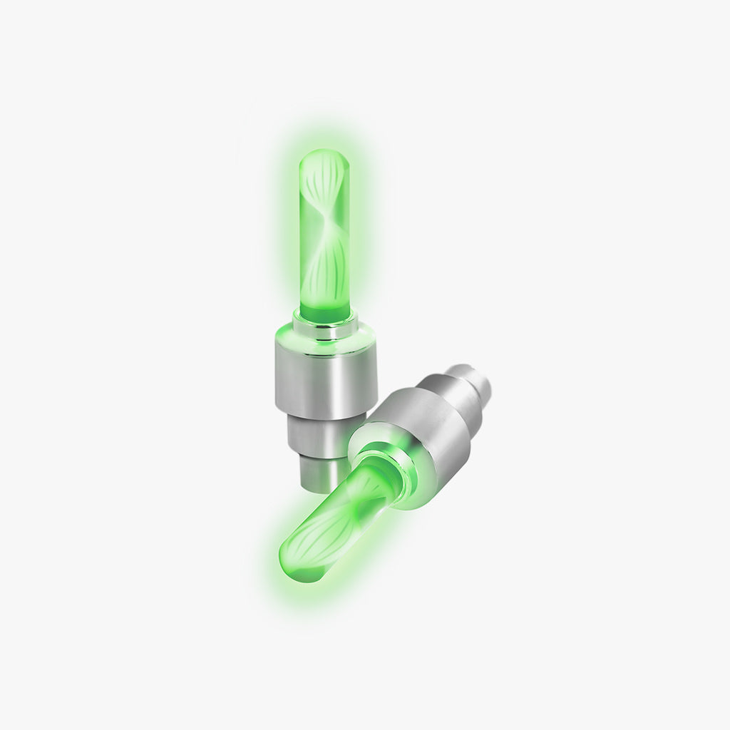 green light up valves for bike tires