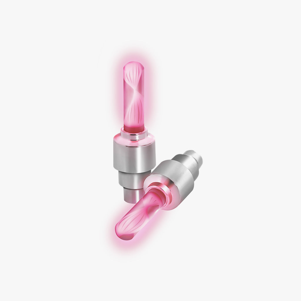 pink light up valves for bike tires