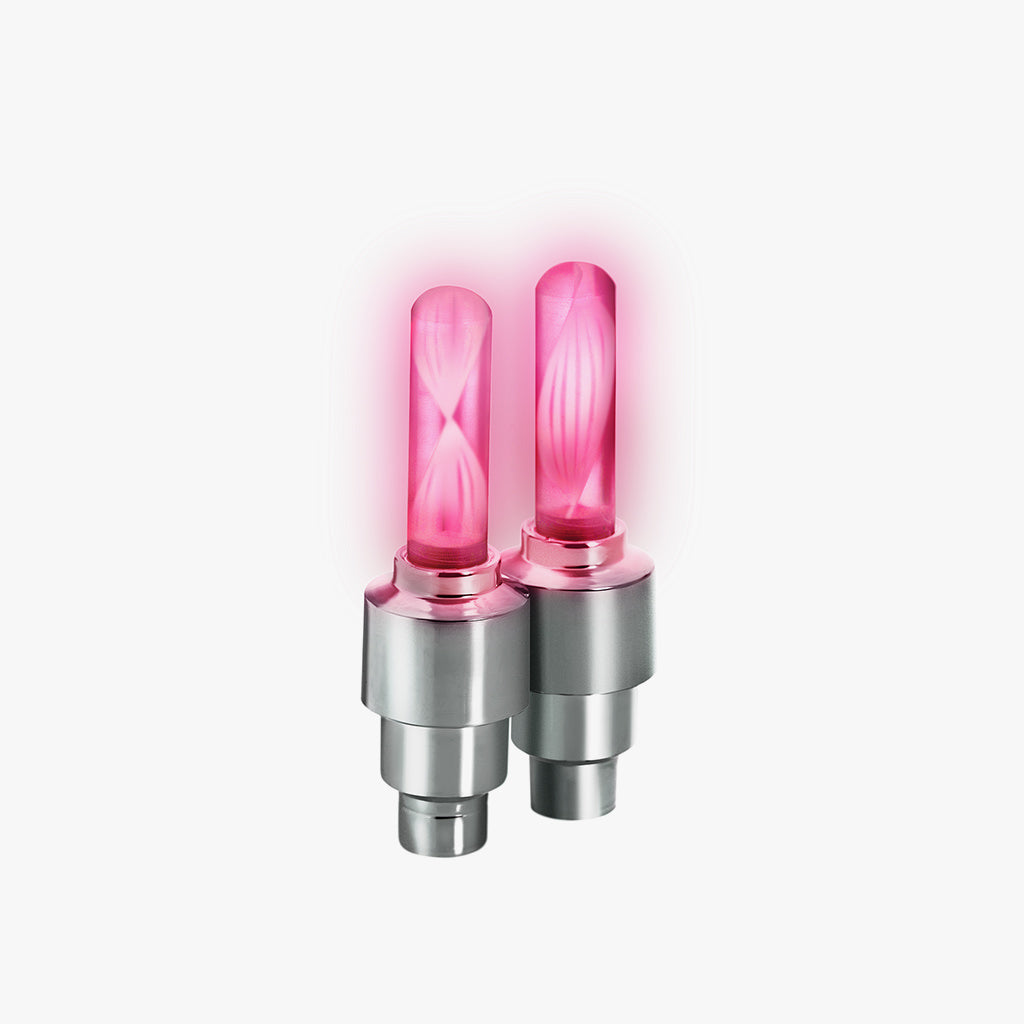 pink light up valves for bike tires