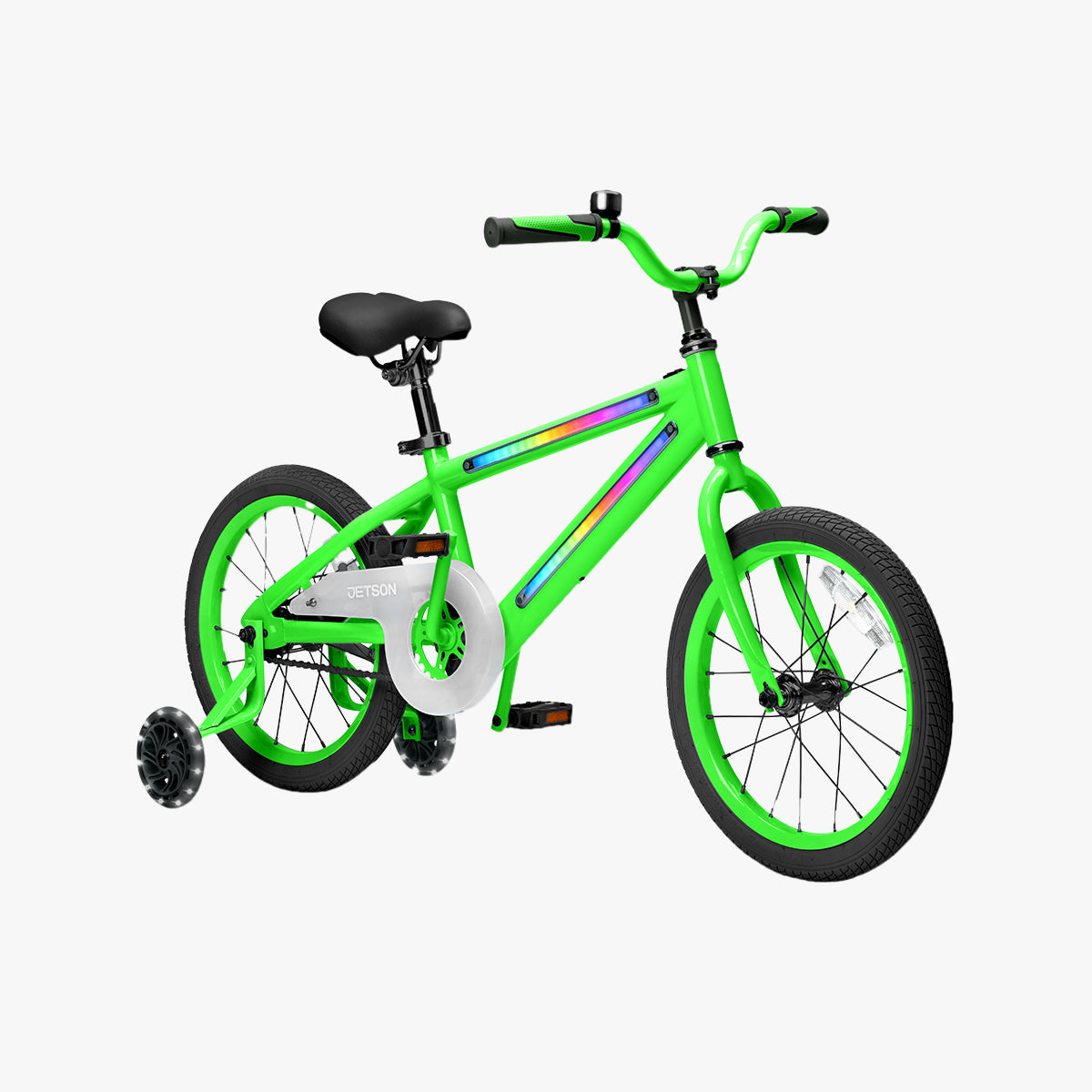angled view of green and black light rider 16 bike