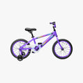 side profile of purple and black light rider 16 bike