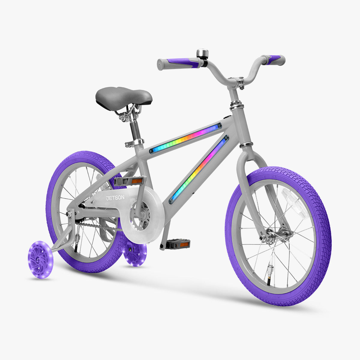 grey and purple light rider bike facing on an angle