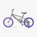 side profile of the grey and purple jlr 16 bike
