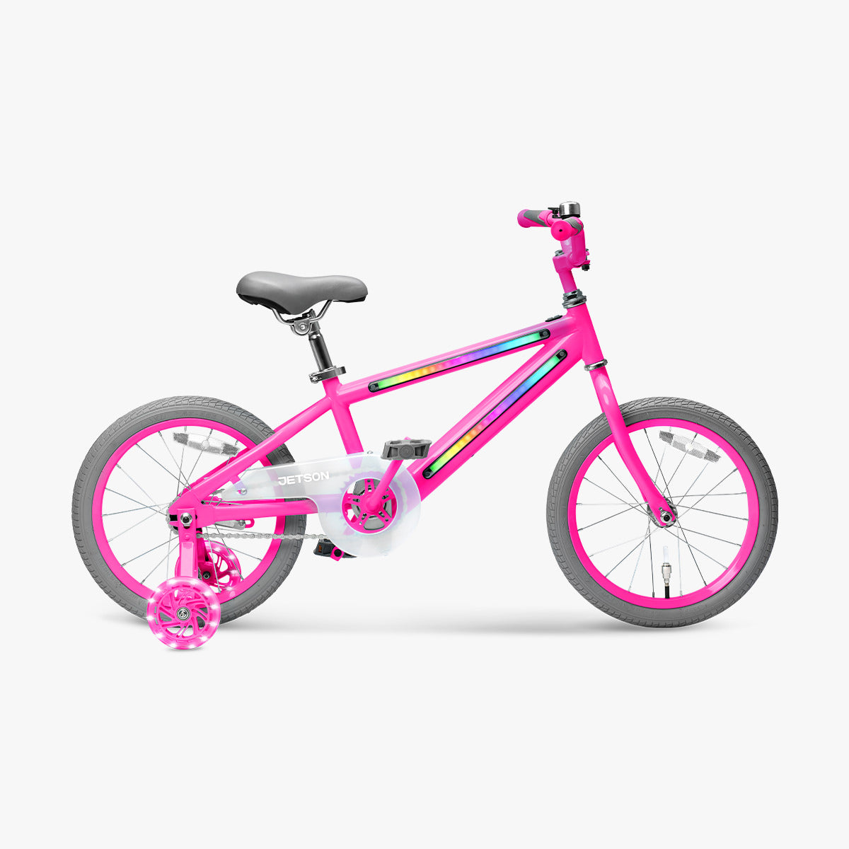 side profile of pink light rider 16 bike